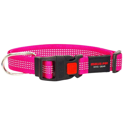 MATIS Ogrlica za pse sa plasticnom kopcom S/Klik CityStyle Roze 1,3cm/23-30cm