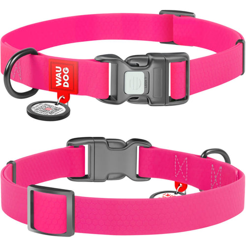 WAUDOG Ogrlica za pse Smart ID, vodootporna, Roze, Medium, 20mm/28-40cm