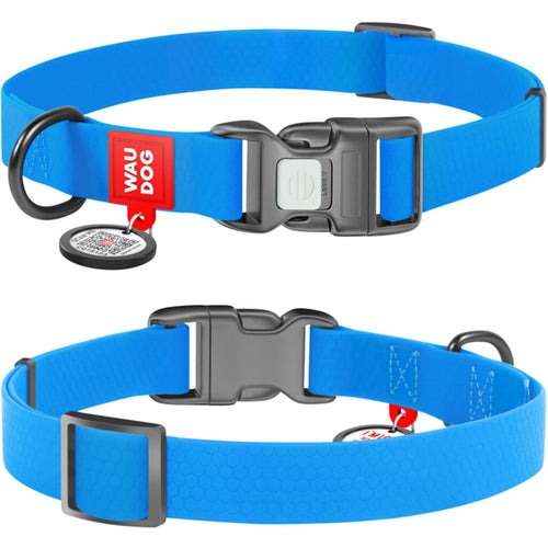 WAUDOG Ogrlica za pse Smart ID, vodootporna, Plava, Medium, 20mm/28-40cm