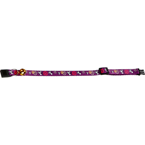 FLAMINGO Ogrlica za macke ArtSportiv motiv Mis sa zvoncicem Ljubicasta 10mm/30cm
