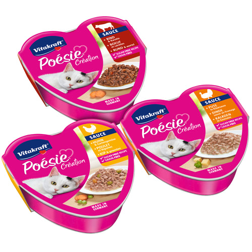 VITAKRAFT Posie Cration, mesni meni u sočnom sosu, za mačke, 6x85g