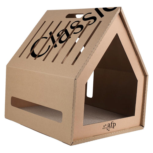 ALL4PAWS Classic Grebalica za macke Kucica kartonska, 41,5x39x45,5cm