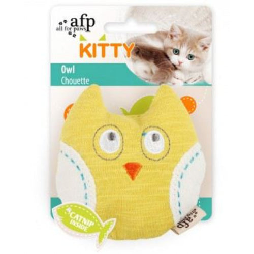 ALL4PAWS Kitty Igracka za macice Sova Catnip, Zuta, 9x8x3cm