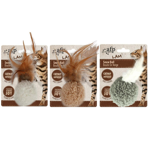 ALL4PAWS LambsWool Igracka za macke Lopta Snezna, Catnip, 3cm, raznih boja