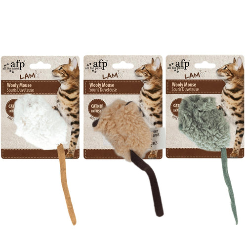 ALL4PAWS LambsWool Igracka za macke Mis krzneni, Catnip, 3cm, raznih boja