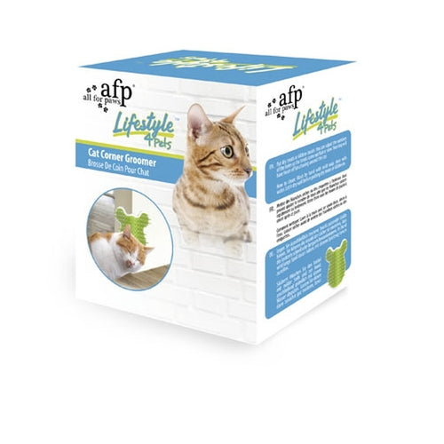 ALL4PAWS Lifestyle 4Pets Cetka za macke Corner Groomer, ugaona, Zelena, 13,9cm
