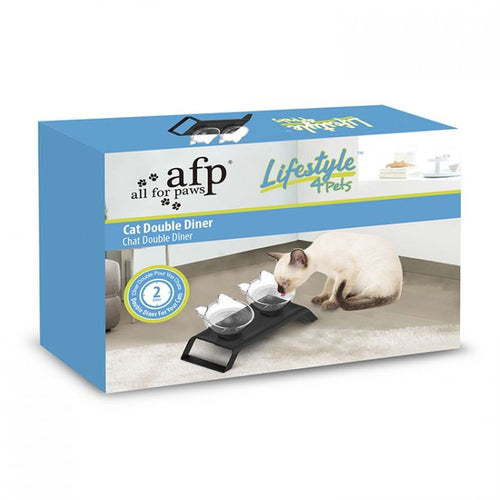 ALL4PAWS Lifestyle 4Pets Cinija Double Dinner s postoljem, 2x200ml