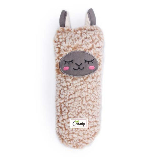 ALL4PAWS Socks Igracka za macke Cuddler Lama, Bez, 24x8x3cm