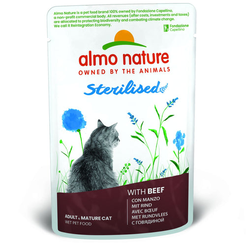 ALMO NATURE Holistic kesica za macke Sterilised, Govedina, 70g