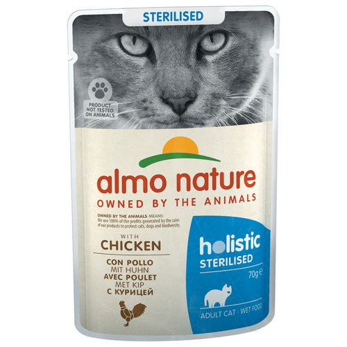 ALMO NATURE Holistic kesica za macke Sterilised, Piletina, 70g