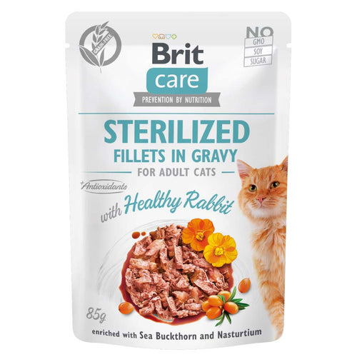 BRIT CARE kesica, Sterilized fileti u sosu sa zecetinom, 85% mesa, 85g