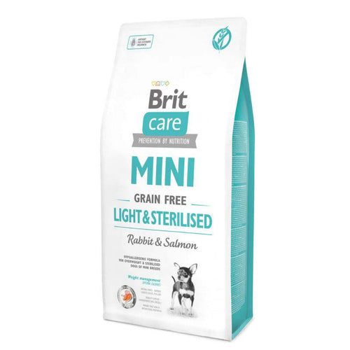 BRIT CARE Mini Light & Sterilised, sa zecetinom i lososom, bez zitarica, 7kg