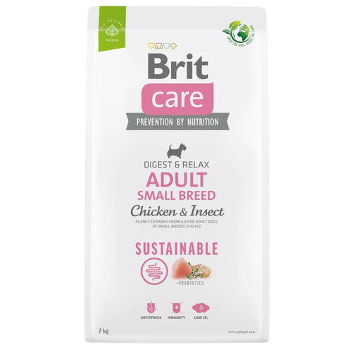 BRIT CARE Sustainable, Adult Small Breed, s piletinom i insektima, 7kg