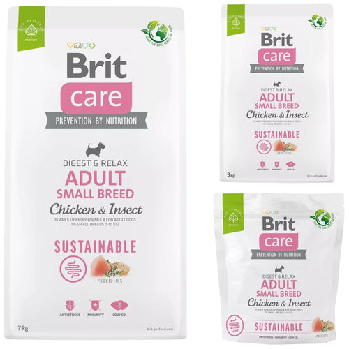 BRIT CARE Sustainable, Adult Small Breed, s piletinom i insektima