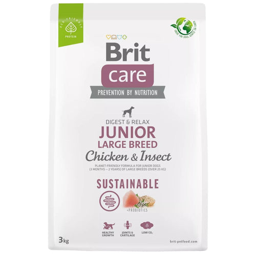 BRIT CARE Sustainable, JUNIOR Large Breed, s piletinom i insektima, 3kg