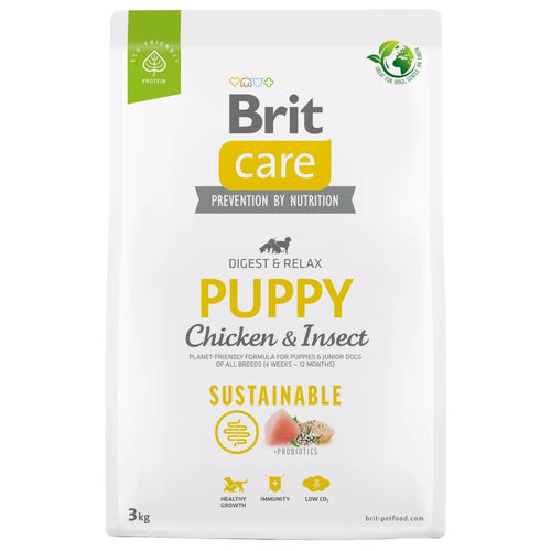 BRIT CARE Sustainable, PUPPY All Breed, s piletinom i insektima, 3kg