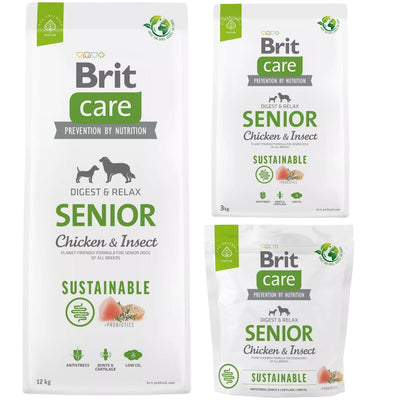 BRIT CARE Sustainable, Senior All Breed, s piletinom i insektima