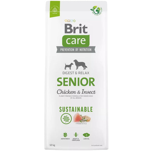 BRIT CARE Sustainable, Senior All Breed, s piletinom i insektima, 12kg