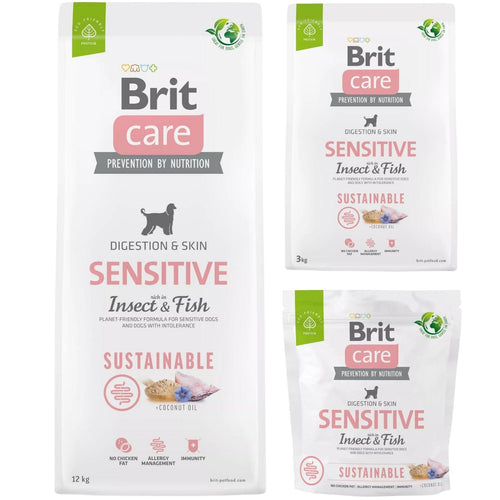 BRIT CARE Sustainable, Sensitive All Breed, s ribom i insektima