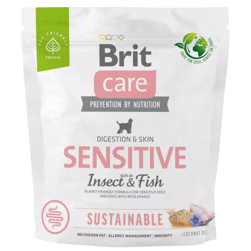 BRIT CARE Sustainable, Sensitive All Breed, s ribom i insektima, 1kg