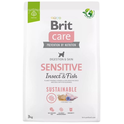 BRIT CARE Sustainable, Sensitive All Breed, s ribom i insektima, 3kg