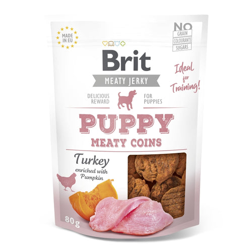 BRIT Jerky Meaty Coins, mesni kolutici s curetinom za stence 80g
