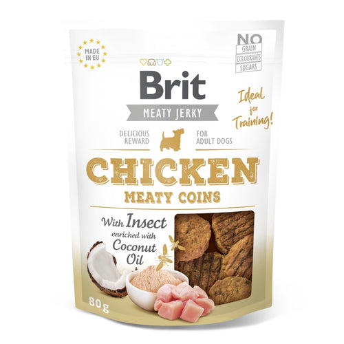 BRIT Jerky Meaty Coins, mesni kolutici s piletinom i insektima