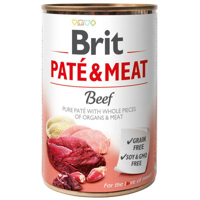 BRIT Pate & Meat, s komadicima govedine u pasteti, bez zitarica