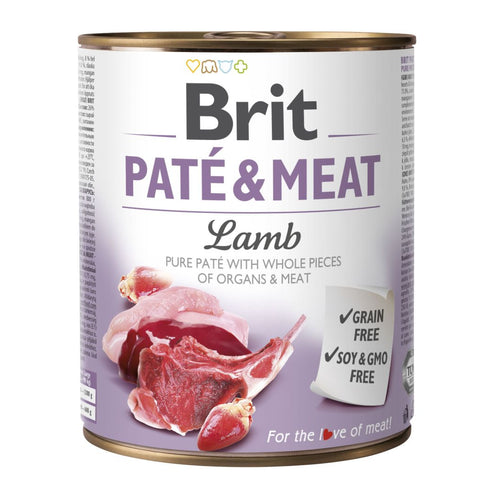 BRIT Pate & Meat, s komadicima jagnjetine u pasteti, bez zitarica, 800g