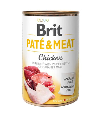 BRIT Pate & Meat, s komadicima piletine u pasteti, bez zitarica, 400g