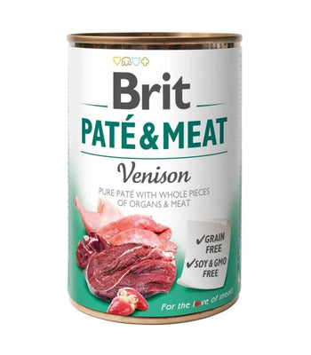 BRIT Pate & Meat, s komadicima srnetine u pasteti, bez zitarica, 400g