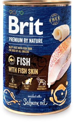 BRIT PREMIUM by Nature, mesna pasteta za pse s ribom i ribljom kozom, 400g