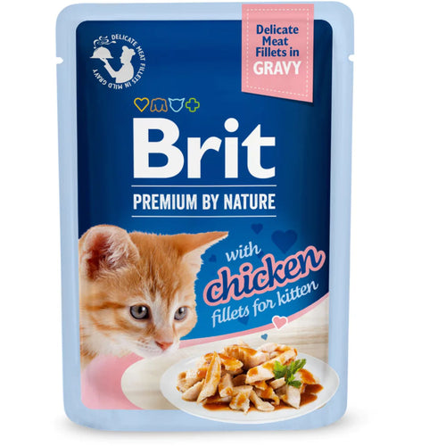 BRIT PREMIUM kesica, nezni fileti u sosu KITTEN, s piletinom, 85g