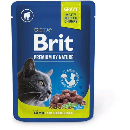 BRIT PREMIUM kesica, socni komadici, Sterilised, jagnjetina, 100g