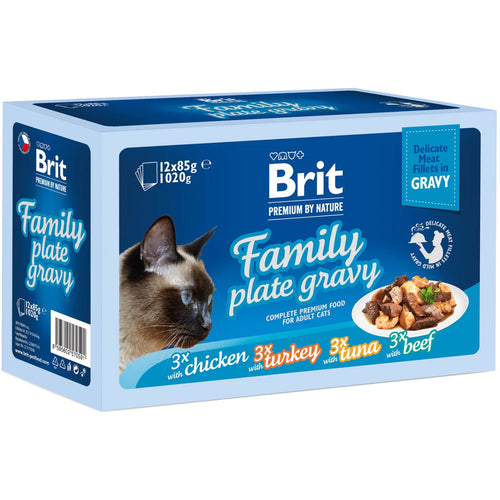 BRIT PREMIUM kesice, nezni fileti u sosu Family Plate, (12x85g) 1020g