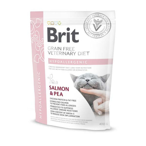 BRIT VD Cat Hypoallergenic, kod nepovoljnih reakcija na hranu, bez zitaric, 400g