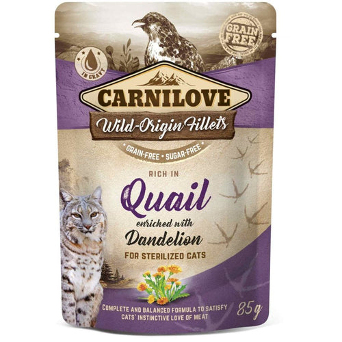 CARNILOVE Cat, fileti Sterilised s prepelicom i maslackom, bez zitarica, 85g