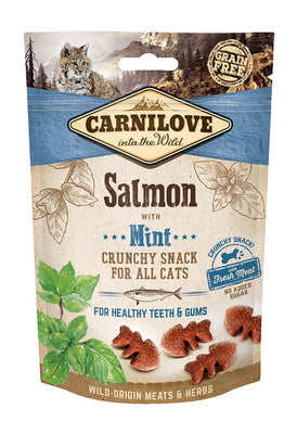 CARNILOVE Crunchy hrskava poslastica za macke, s lososom i nanom, 50g