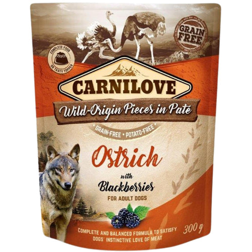 CARNILOVE Dog, pasteta s nojem i kupinama, bez zitarica, 300g