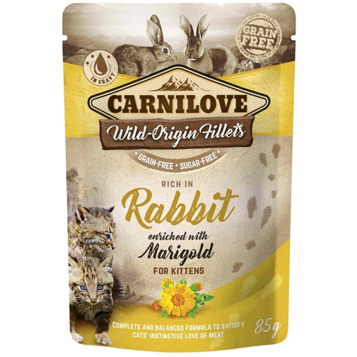 CARNILOVE KITTEN, fileti sa zecetinom i nevenom, bez zitarica, 85g
