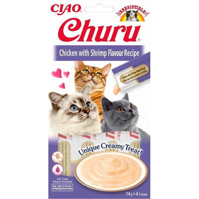CHURU Cat Puree, krema, piletina s aromom racica, 4x14g