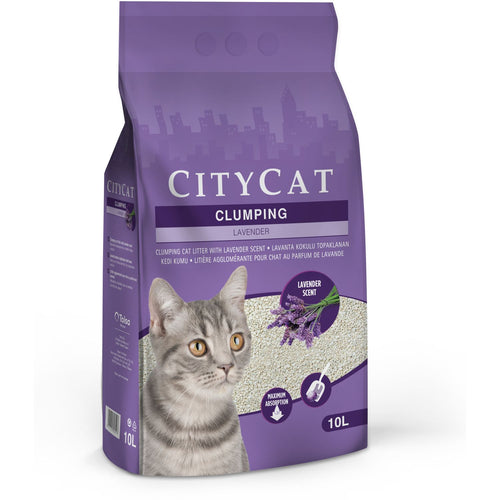 CITYCAT Lavander grudvajuci mineralni posip za macke, s mirisom, 10L