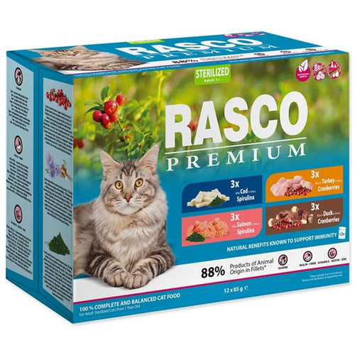 RASCO Premium Sterilized, fileti u sosu losos/bakal/pacet/curet (12x85g) 1020g