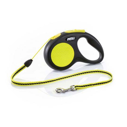 FLEXI Povodac za pse sa regulacijom New Neon Reflect sa zicom 5m/ do 12 kg