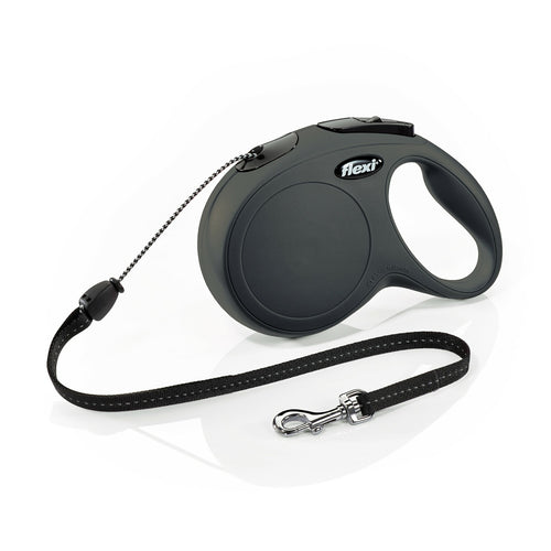FLEXI Povodac za pse sa regulacijom New Classic sa zicom Crni 8m/ do 20kg