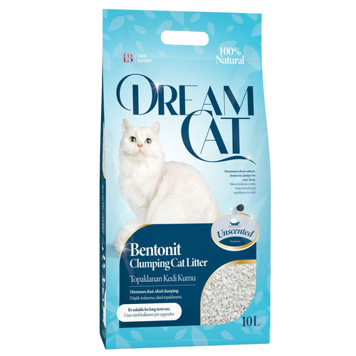 DREAM CAT Unscented grudvajuci mineralni posip za macke, bez mirisa, 10L