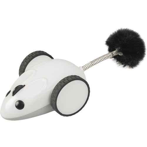 DUVO+ Igracka za macke Mis sa USB punjenjem, Beli, 17cm