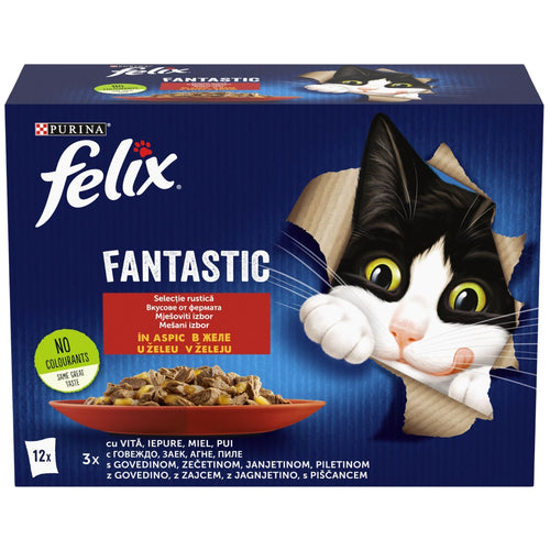FELIX Fantastic, Mesani izbor mesa u zeleu, 12x85g