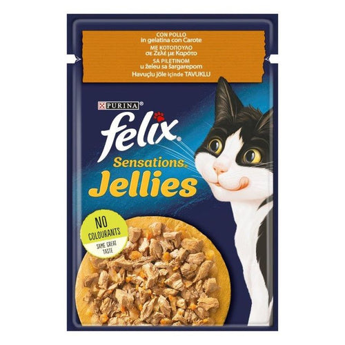 FELIX Sensations Jellies, s piletinom i sargarepom u zeleu, 85g
