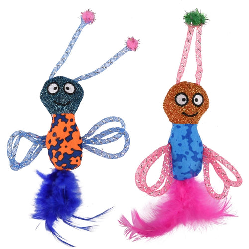 FLAMINGO Igracka za macke Pcelica Asli, 20cm, raznih boja